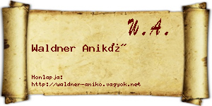 Waldner Anikó névjegykártya